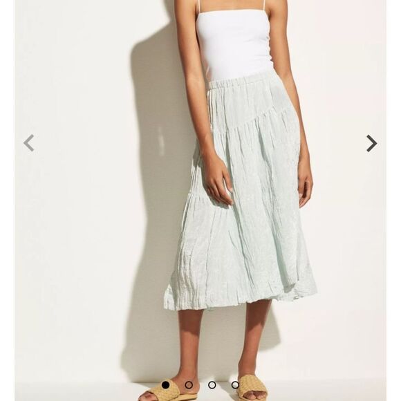 NWT Vince Tiered Asymmetric Crinkle Satin Skirt size Small - Picture 1 of 12